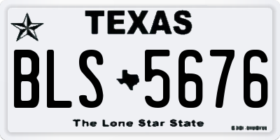 TX license plate BLS5676