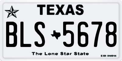 TX license plate BLS5678