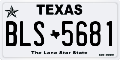 TX license plate BLS5681