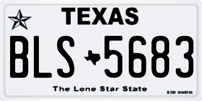 TX license plate BLS5683