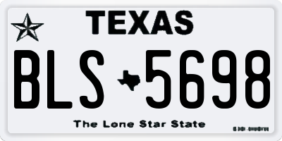 TX license plate BLS5698