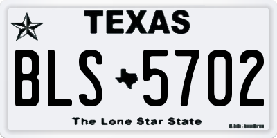 TX license plate BLS5702