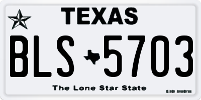 TX license plate BLS5703