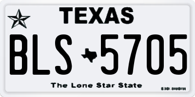 TX license plate BLS5705
