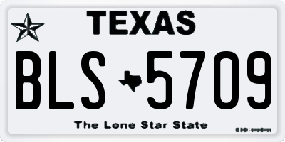 TX license plate BLS5709