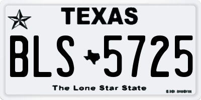 TX license plate BLS5725