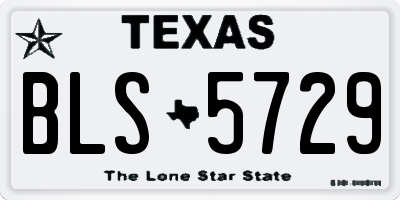 TX license plate BLS5729