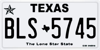 TX license plate BLS5745