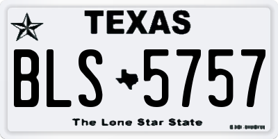 TX license plate BLS5757