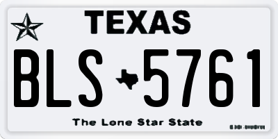 TX license plate BLS5761