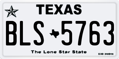 TX license plate BLS5763