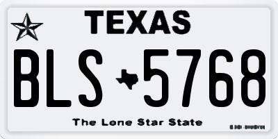 TX license plate BLS5768