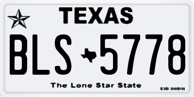 TX license plate BLS5778