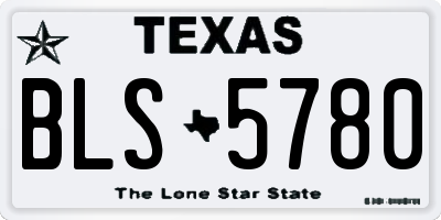 TX license plate BLS5780