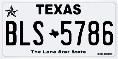 TX license plate BLS5786