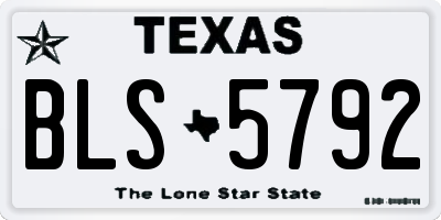 TX license plate BLS5792