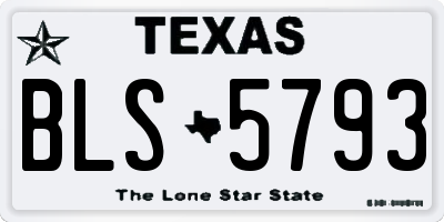 TX license plate BLS5793