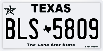 TX license plate BLS5809