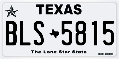 TX license plate BLS5815