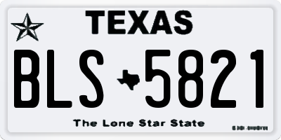 TX license plate BLS5821