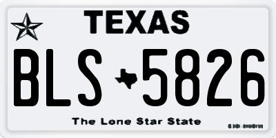 TX license plate BLS5826