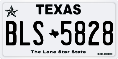 TX license plate BLS5828