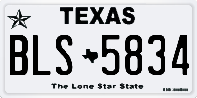 TX license plate BLS5834
