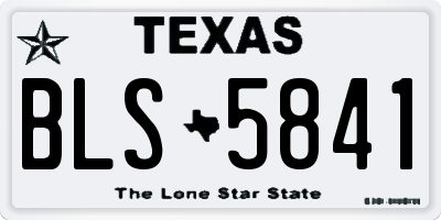 TX license plate BLS5841
