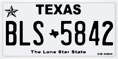 TX license plate BLS5842