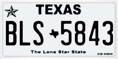TX license plate BLS5843