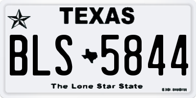 TX license plate BLS5844