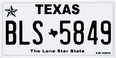 TX license plate BLS5849