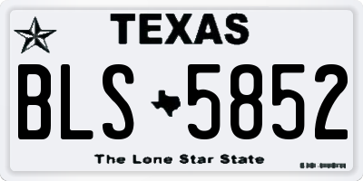 TX license plate BLS5852