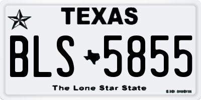 TX license plate BLS5855