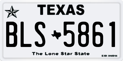 TX license plate BLS5861