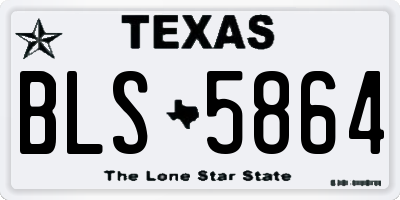 TX license plate BLS5864