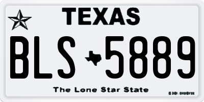 TX license plate BLS5889