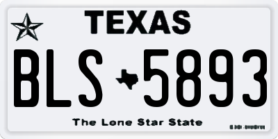 TX license plate BLS5893