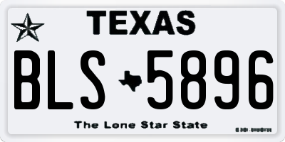 TX license plate BLS5896