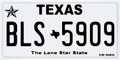 TX license plate BLS5909