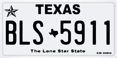 TX license plate BLS5911