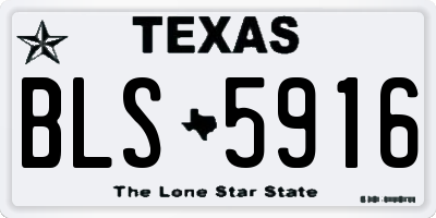 TX license plate BLS5916