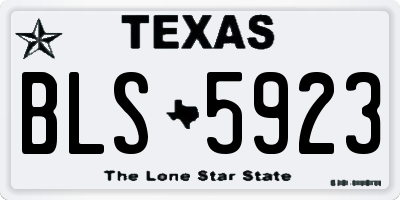 TX license plate BLS5923