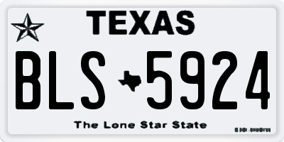 TX license plate BLS5924