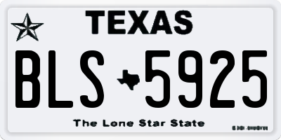 TX license plate BLS5925