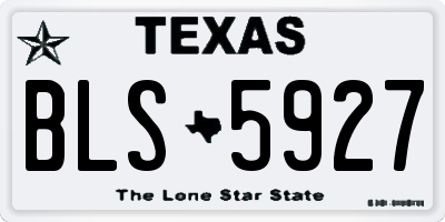 TX license plate BLS5927