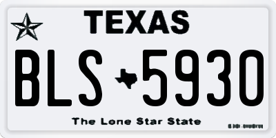 TX license plate BLS5930