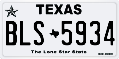 TX license plate BLS5934