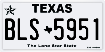 TX license plate BLS5951