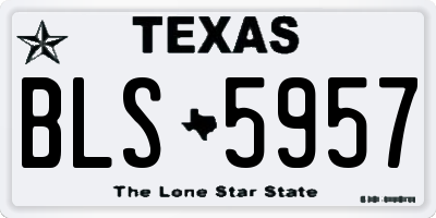 TX license plate BLS5957
